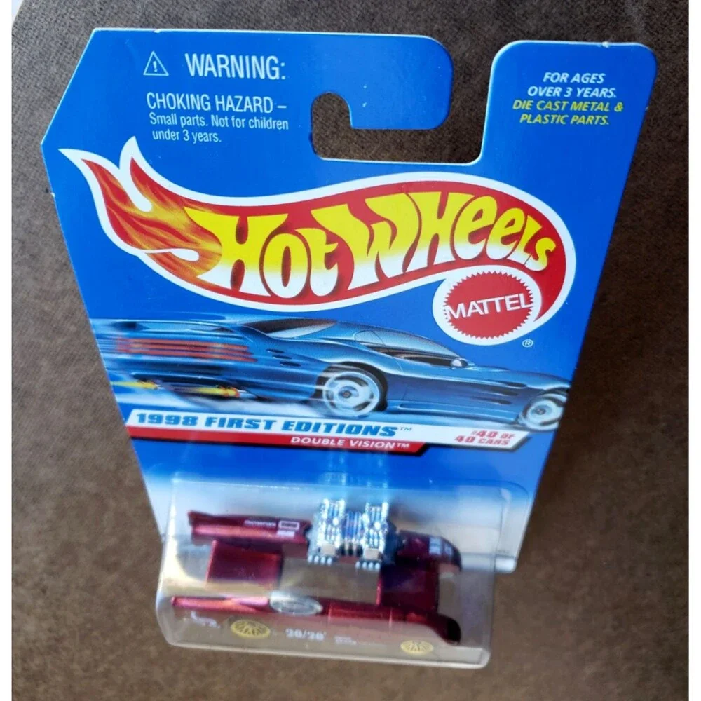 Hot Wheels 1998 First Editions DOUBLE VISION RED 40/40 1:64 #684 Gold Lace Wheel